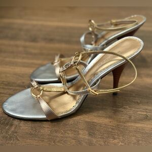 Valerie Steven’s Elegant Gold and Silver Women's Heels